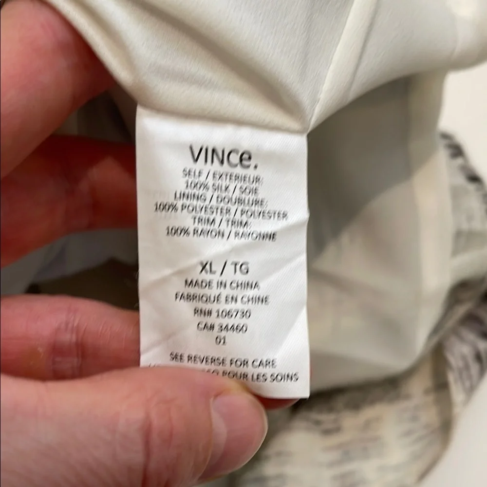 Vince Silk Black and White Patterned Dress - Picture 6 of 9